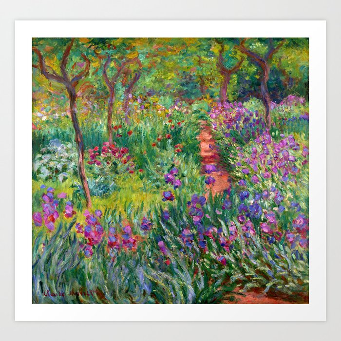 Claude Monet "The iris garden at Giverny", 1900 Art Print