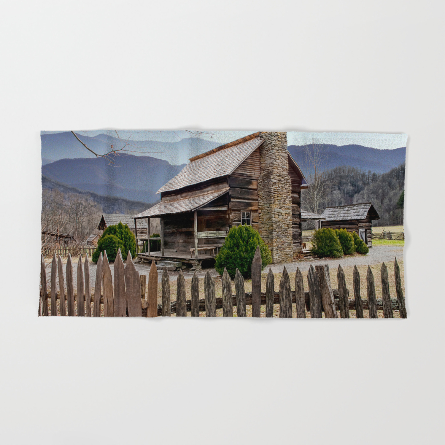 Appalachian Mountain Cabin Hand Bath Towel By Randynyhof Society6