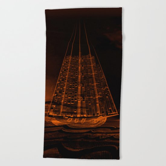 The Flying Dutchman / Legend, sepia 21-11-16 Beach Towel