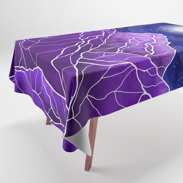Violet mountain tops Tablecloth