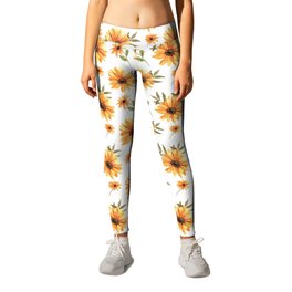 Watercolor Sunflower Collection Leggings