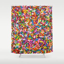 Rainbow Sprinkles Sweet Candy Colorful Shower Curtain