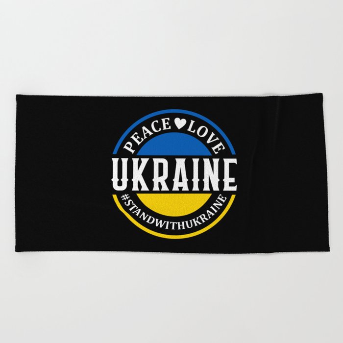 Peace Love Ukraine Beach Towel