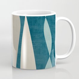 Teal Beige Sky Blue Abstract Modern Artwork Mug