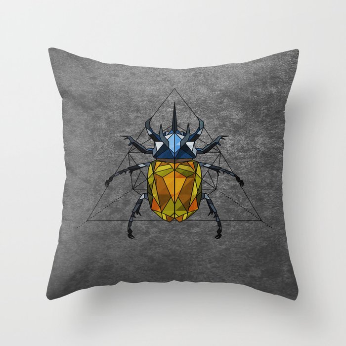 Geo Beetle  Throw Pillow