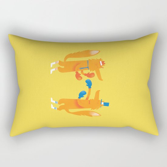 Posh foxes like to box while wearing socks Rectangular Pillow