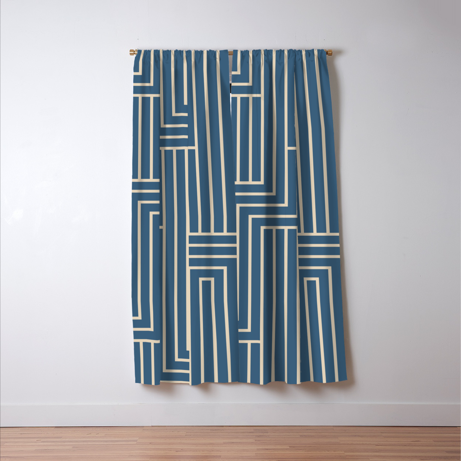 Beige Blue Art Decor Pattern 2 Inspired By Chinese Porcelain