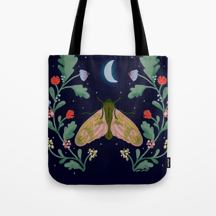 Moth and moonlight Tote Bag