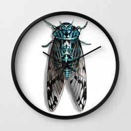 Turquoise Cicada Wall Clock