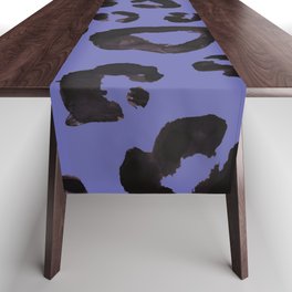 Black & Blue Leopard Table Runner