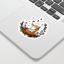 Fall Fox Flora Sticker