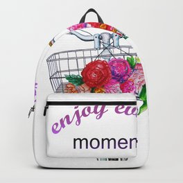 Enjoy every moment . art Backpack | And, Vintage, Impressionism, Pink, Drawing, Red, Marker, Decorative, With, Pen 