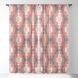 Pop art floral pattern decor Sheer Curtain