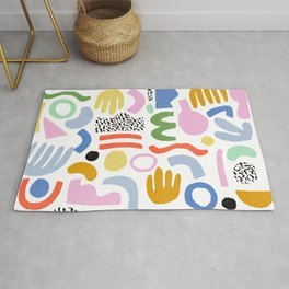 Helter Skelter - bright pattern, colorful, rainbow, abstract, shapes, pattern Area & Throw Rug