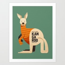 Hello Kangaroo Art Print