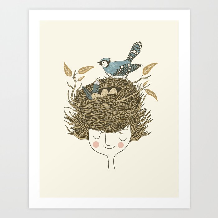 Bird Hair Day Art Print