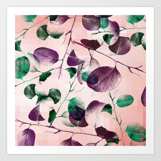 Spiral Eucalyptus Leaves Art Print