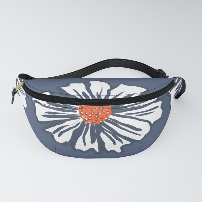 Mid-Century Modern Daisy Flower Red White And Blue Fanny Pack