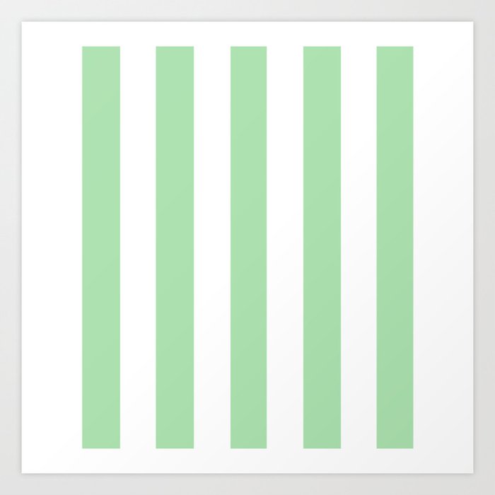 Celadon Green Solid Color White Vertical Lines Pattern Art Print Celadon Green Solid Color White Vertical Lines Pattern Art Print By Makeitcolorful Society6