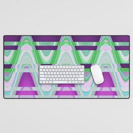 Lime, Purple Waves Desk Mat