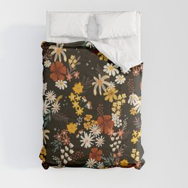 Bohemian Florals Black Comforter
