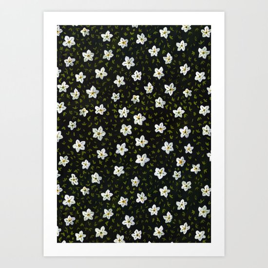 White Spring Flowers Art Print