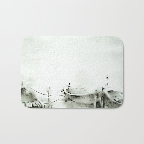 boats on the river Bath Mat
