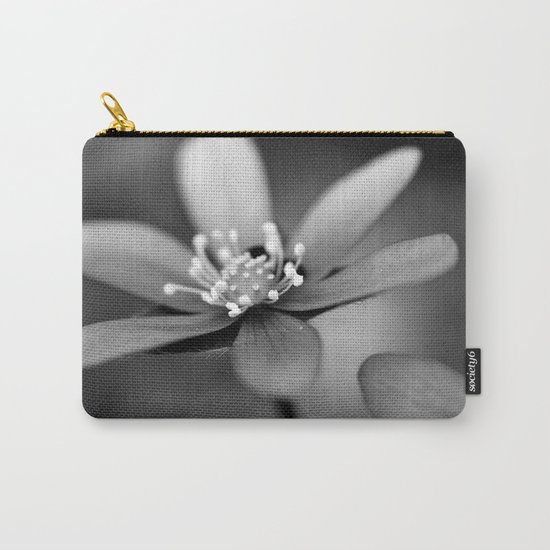 Blue spring flower Hepatica in bw Carry-All Pouch