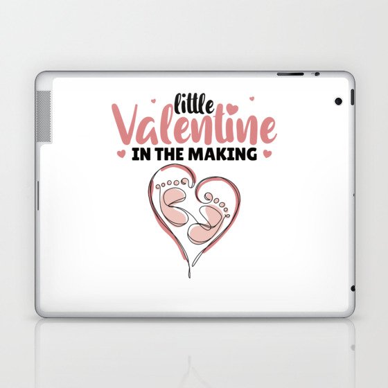 Little Valentine In The Making Gender Reveal Girl Laptop & iPad Skin