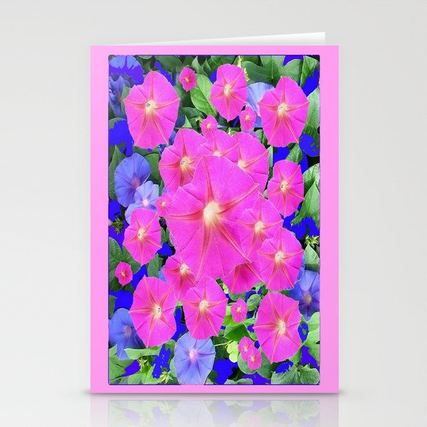 Pink-purple Morning Glories Abstract Stationery Cards