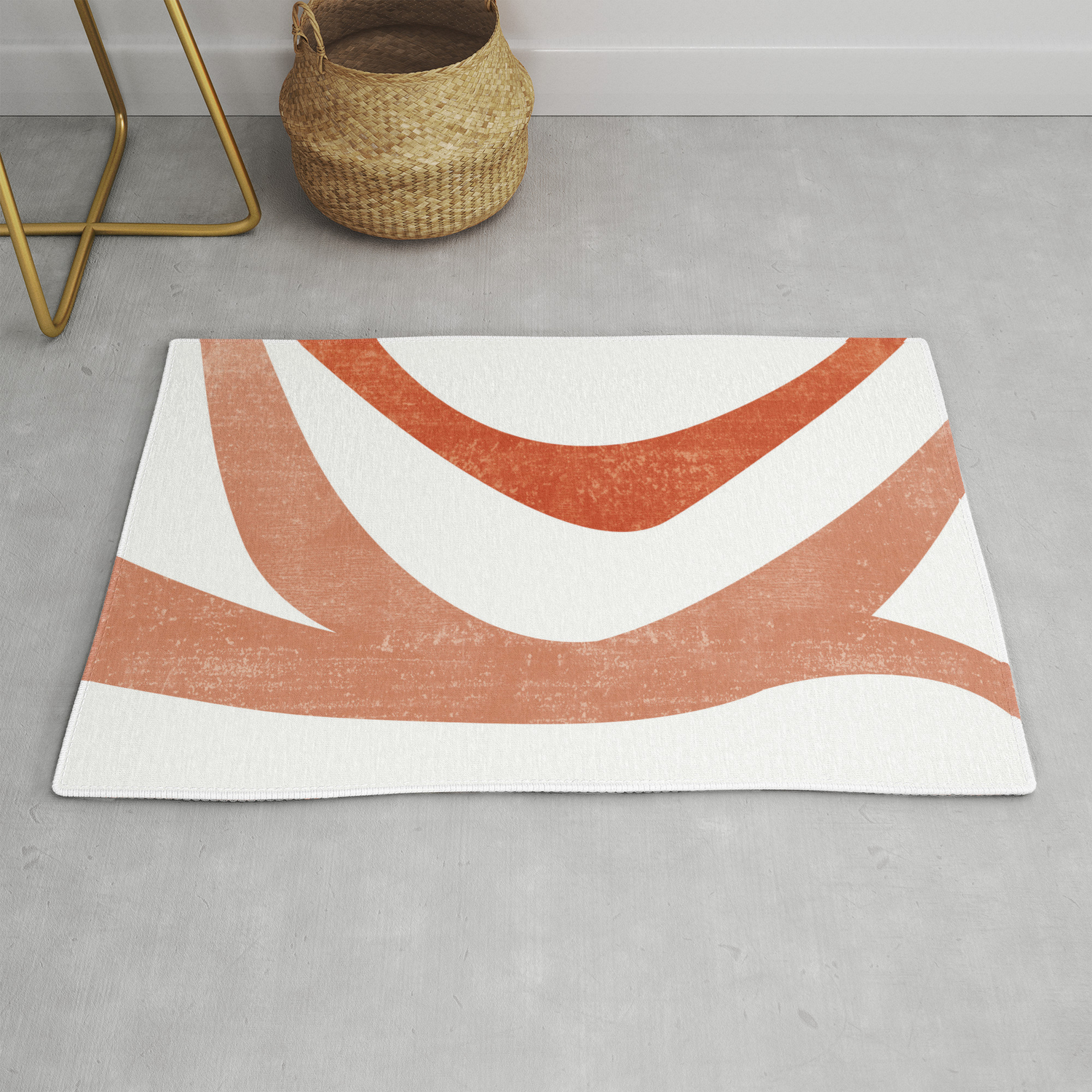 Terracotta Art Print 5 Terracotta Abstract Modern Minimal Contemporary Print Burnt Orange Rug By Grafiikka Society6
