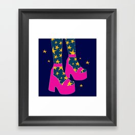 Boogie Wonderland // Pink, Fun, Shoes, Stars, Girly Framed Art Print