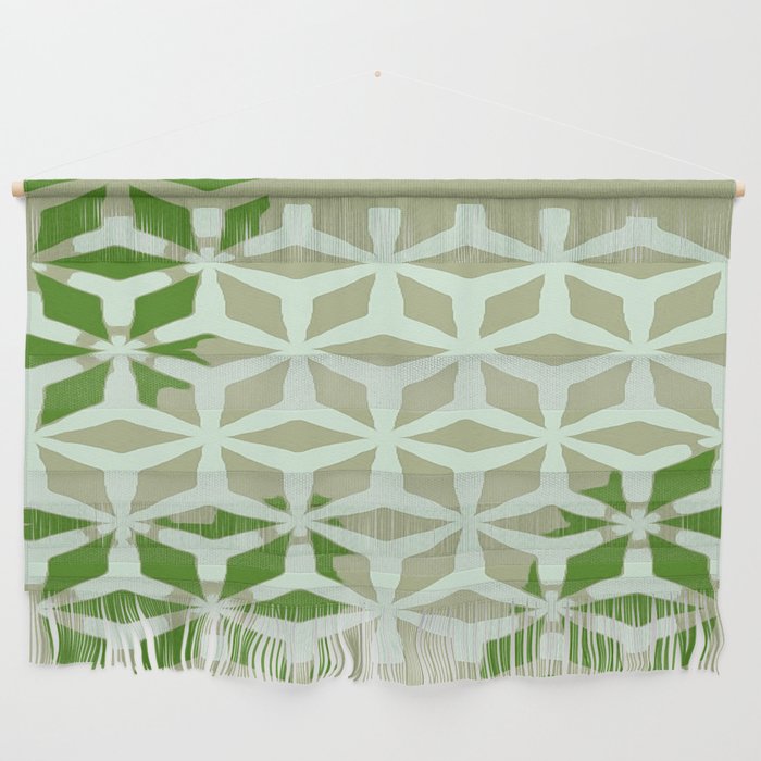 Retro Modern Color Block Greens Wall Hanging