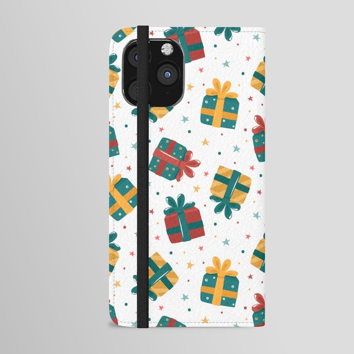 Christmas gifts seamless pattern iPhone Wallet Case