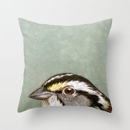 White-Throated Sparrow Portrait Throw Pillow
