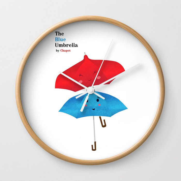 The blue Umbrella Holding Wall Clock