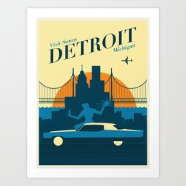 Visit Sunny Detroit Art Print