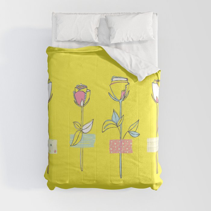 Rosewall (on yellow) Comforter
