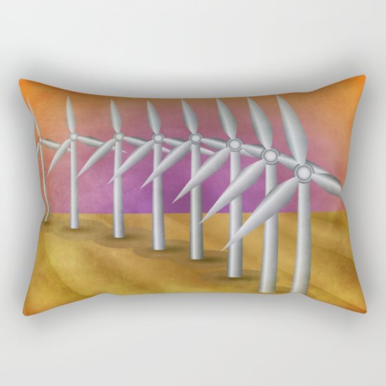 Windfarm at sunset Rectangular Pillow