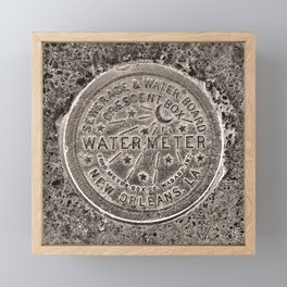 Sepia New Orleans Water Meter Louisiana Crescent City NOLA Water Board Metalwork Framed Mini Art Print