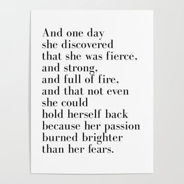 And one day she discovered that she was fierce Poster