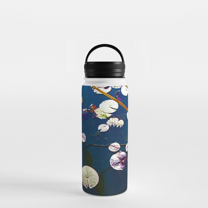 Blue Water Lily Pond Water Bottle