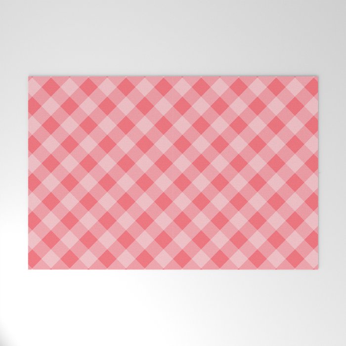 Country Cookout Red Gingham Welcome Mat