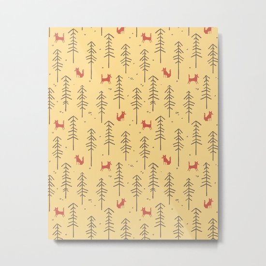 Fox hiding in the forest Metal Print