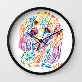 Cocker Spaniel Dog Watercolor Painting By Lisa Whitehouse Wall Clock