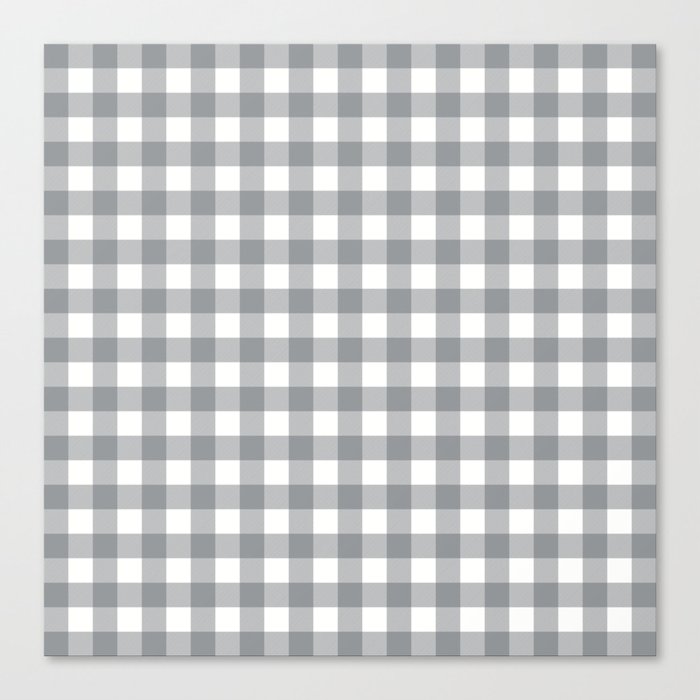 Steely Gray - gingham Canvas Print
