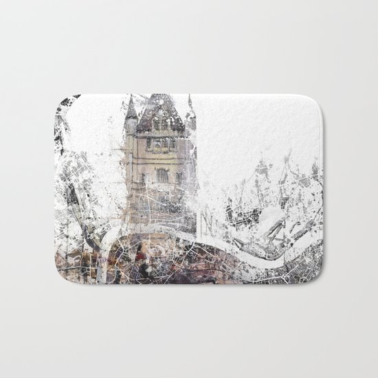 London map - Tower Bridge painting Bath Mat