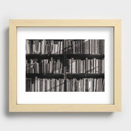 Library Black and White Recessed Framed Print
