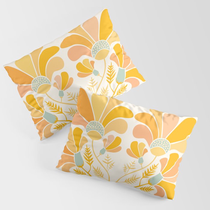 Summer Wildflowers in Golden Yellow Pillow Sham