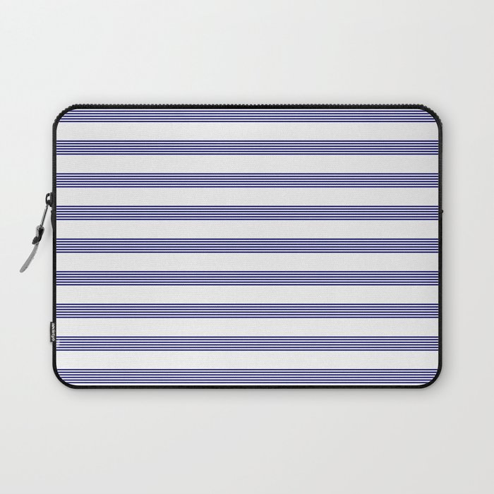 Blue- White- Stripe - Stripes - Marine - Maritime - Navy - Sea - Beach - Summer - Sailor 2 Laptop Sleeve